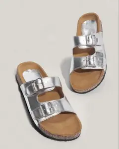 新品⭐︎シルバー サンダル　ビルケンシュトック風