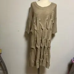 アドーア 可愛いニット編みチュニックワンピース