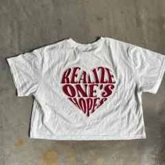 BA$AL ハートプリント クロップドTシャツ