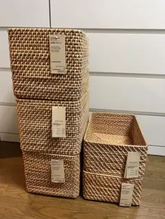 新品！無印ラタンバスケット 5つセット