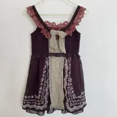 axes femme kidsダークパープル ノースリーブワンピース