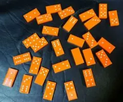 オレンジ プラスチック ドミノ 28個セット