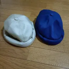 帽子　2つ　ネイビー・ベージュ