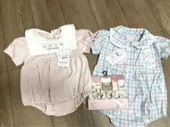 mikko バースデイ　ベビー服2点と靴下セット