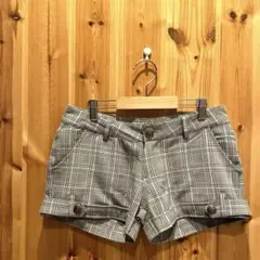 【サジャ】ショートパンツ　パンツ　チェック柄　ポケット付