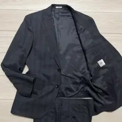 極美品✨スーツセレクト ビジネス スーツ 紺 グレー グレンチェック AB6
