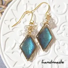 ≪104 ブルー≫ハンドメイドレジンピアス 400円