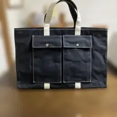 かなり大きな黒いキャンバストートバッグ未使用品