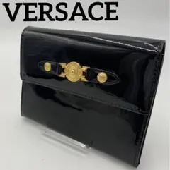 VERSACE ヴェルサーチ 財布 エナメル ボタン ポケット ブランド