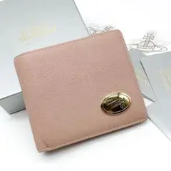 美品✨ヴィヴィアンウエストウッド 二つ折り財布 コンパクトウォレット 薄ピンク