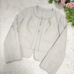 23区 ノーカラージャケット シルバーライン 38 a3816