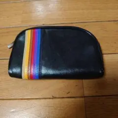 ストライプデザイン コインケース 黒