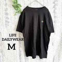 【LIFE DAILYWEAR】 LIFEロゴ 半袖メンズTシャツ ブラック