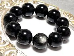 （411)大玉オブシディアン◆ブレスレット◆天然石◆19mm◆パワーストーン