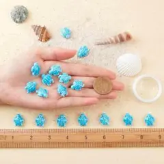 ウミガメ アクセサリーパーツ40個入り +ストリング
