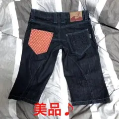 美品♪NAMITATSU 波達 クロップドデニム 和柄
