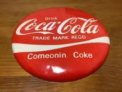 昭和レトロ ヴィンテージ 1987年頃 丸型 看板 30㎝ コカコーラ おまけ付
