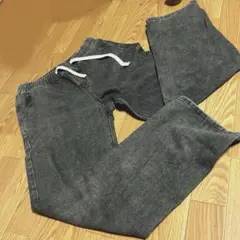 ブラックデニムイージーパンツ LLサイズ