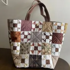 パッチワークバッグ　茶系
