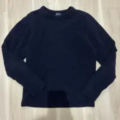 ネイビー クルーネック セーター