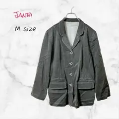 Janbi ジャケット レーヨン混 Mサイズ ブラック 送料無料 古着