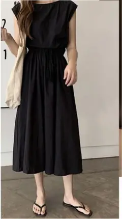 ブラック セットアップ ワンピース XL