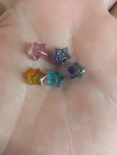 グラデーションスターのプチピアス５個セット