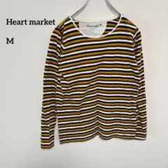 Heart market ストライプ長袖Tシャツ M ボーダーc123②