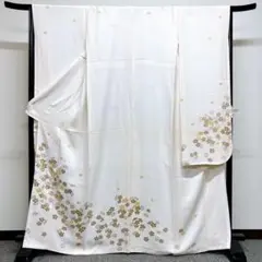 白地に桜の花が織られた振袖 着物