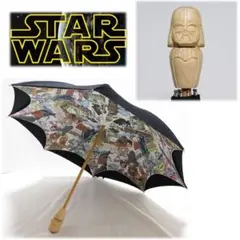 《スターウォーズ》新品 アメコミ風プリント ダースベイダー持ち手 晴雨兼用長傘