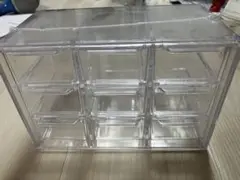 2点セット★クリアプラスチック小物収納ボックス ペン立て収納ボックス