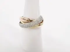 カルティエ トリニティリング #49 9号 パヴェダイヤ ダイア ゴールド