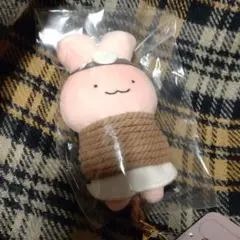 ホワイトタイガーとブラックタイガー マスコット 逃げるうさぎ先生 キーホルダー