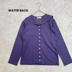 a2023＊WATER BACKセーラーカラートップス　紫　シンプル　前ボタン