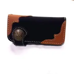✨新品 バイカーズウォレット イーグル 長財布 ブラック×ブラウン スウェード