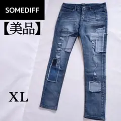 SOMEDIFF　リペア加工　スキニーデニム テーパード　ストレッチ XL