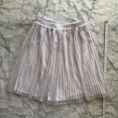 【ユニクロ】シルバーチュール プリーツスカート　kID