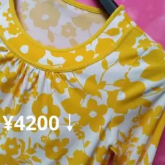 ✨Mサイズ【限定】♥ピエールカルダン5分袖カットソーTシャツ 黄¥4200↓