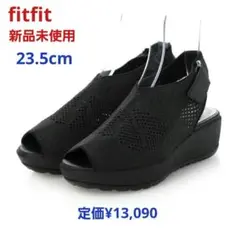 fitfit 新品未使用23.5cm ◆厚底シアーニットサンダル（ブラック）