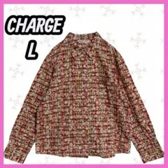 [CHARGE] レナウン　花柄　チェック　長袖　シャツ　ブラウス　コットン