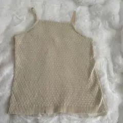 MOUSSY ベージュ ノースリーブ ニット F