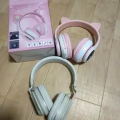 キッズヘッドセット、20Hz〜20KHz快適な光る猫の耳キッズイヤホン