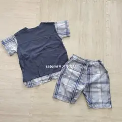 petit main セットアップ　半袖　ハーフパンツ　100 ②