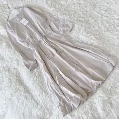 新品 《Liuliufushi》 (XL) シャーリングフレアシャツワンピース