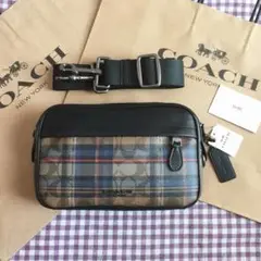 ＜COACH＞コーチバッグ ショルダーバッグ F83024チェック柄メンズバッグ