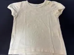 クリーム色 フリル袖 Tシャツ 80