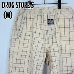 【0206】DRUG STORE'S チェック ハーフパンツ ベージュ 難有り