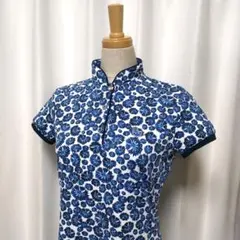 【美品】CHERVO 総柄 花柄 ストレッチ ポロシャツ ゴルフウェア