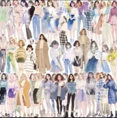 【新品】コラージュ素材　人物ステッカー　女の子　50枚