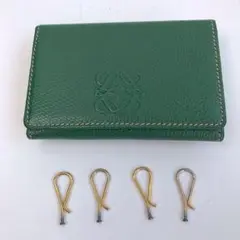 ロエベ LOEWE キーケース レザー 取れた金具あり グリーン